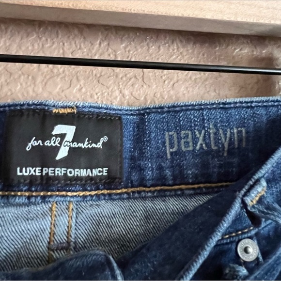 7 for all mankind Luxe Performance Paxtyn Straight Leg Jeans Size 34 - Picture 3 of 4